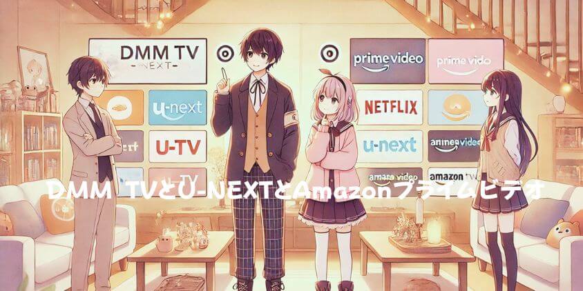 DMM TVとU-NEXTとAmazonプライムビデオ