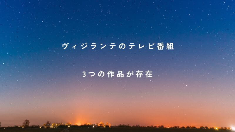 ヴィジランテの「テレビ番組」は3種類存在