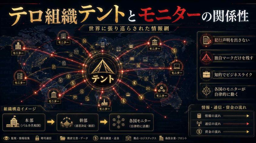 テロ組織テントとモニターの関係性