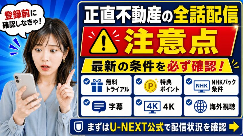 正直不動産の全話配信の注意点