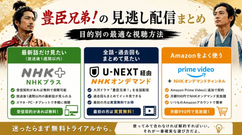 豊臣兄弟！の見逃し配信まとめ