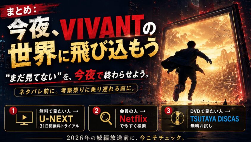 まとめ:今夜、VIVANTの世界に飛び込もう