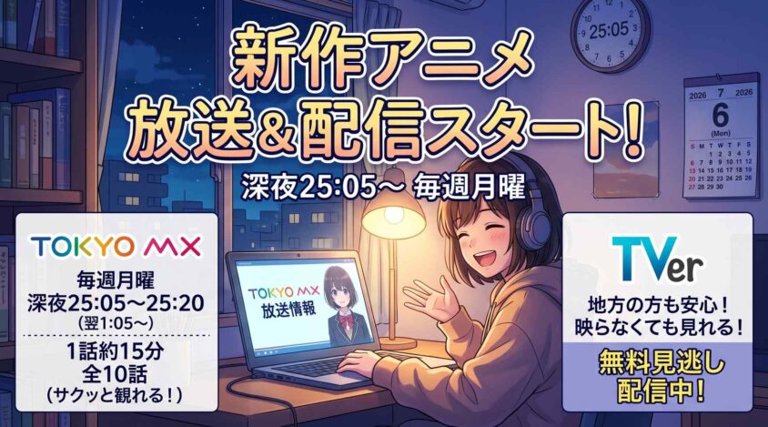 TOKYO MXの放送日時とTVer無料配信
