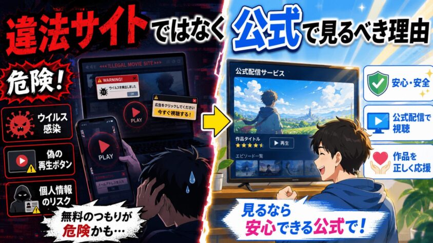 違法サイトではなく公式で見るべき理由