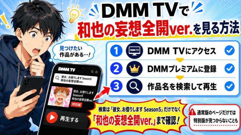 DMM TVで和也の妄想全開ver.を見る方法