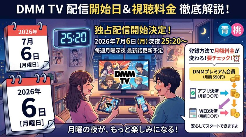 DMM TVの配信日と視聴料金を解説