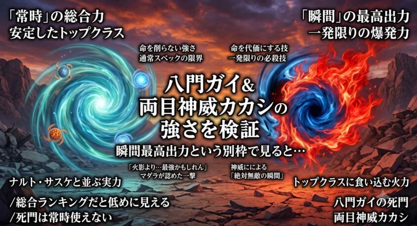 八門ガイや両目神威カカシの強さを検証