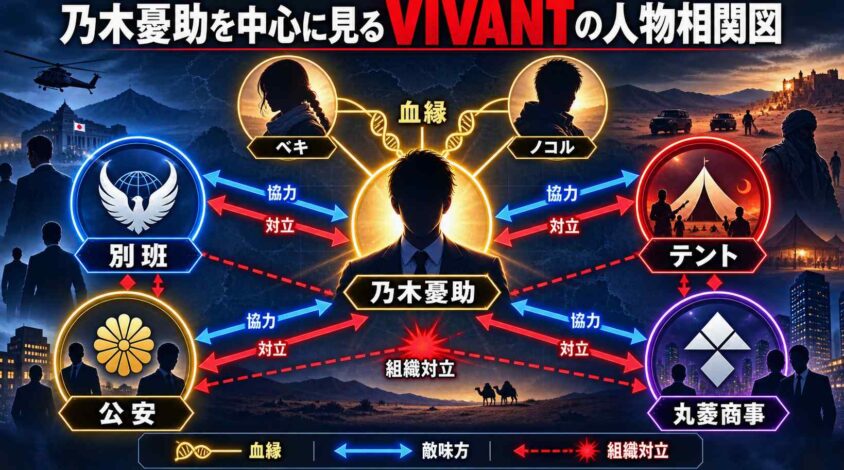 乃木憂助を中心に見るVIVANTの人物相関図